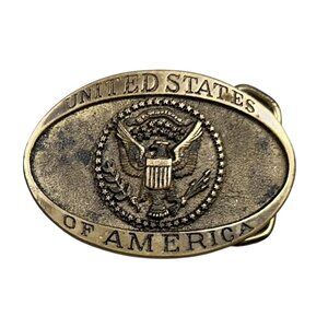 Belt Buckle Heritage Mint United States of America Eagle Seal Solid Brass 1980